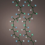 Светодиодная гирлянда нить Lumineo Snake 34 м, 1500 голубых/белых/зеленых LED ламп, зеленый ПВХ, контроллер, таймер, IP44