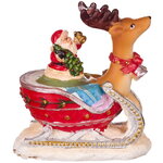 Новогодняя фигурка Рождественские сани с Сантой 9 см