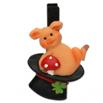 Декоративная прищепка Счастливая Свинка с мухоморчиком 6*3 см