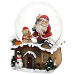 Снежный шар Санта с медвежонком, 9*7 см