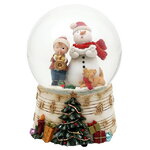 Музыкальный снежный шар Снеговичок Йодгар с Роберто - Дуэт 15 см, на батарейках