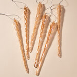 Елочные игрушки Сосульки Caffe Con Panna 23 см, 6 шт, стекло