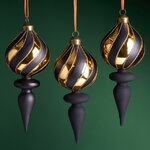 Елочные игрушки Arabesque 17 см, 3 шт, стекло