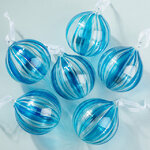 Елочные шары Macchie Blu 8 см, 6 шт, стекло