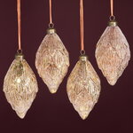 Елочные игрушки Шишки - Brass Rime 13 см, 4 шт, стекло