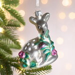 Елочная игрушка Олененок Флер 10 см в подарочной коробке, стекло