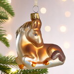 Елочная игрушка Конь Марсель 8 см, стекло