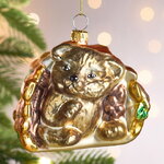 Елочная игрушка Медвежонок из Весеннего леса 9 см, стекло