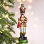 Елочная игрушка Барабанщик Уильям из королевства Дрейкерк 18 см в подарочной коробке, стекло