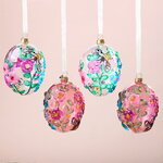 Елочные игрушки Яйца - Bebington 11 см, 4 шт, стекло