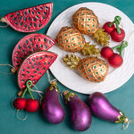 Елочные игрушки Овощи и Фрукты - Autumn Gift 10 см, 12 шт, стекло 