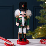 Декоративная фигурка Щелкунчик - Бравый Гвардеец в зеленом мундире 20 см