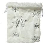Подарочный мешочек Fluffy Surprise 21*17 см с серебряными снежинками