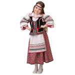 Карнавальный костюм Национальный для девочки, красно-белый, рост 116 см