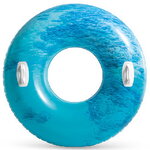 Надувной круг с ручками Волны 114 см голубой