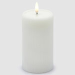 Светодиодная свеча с имитацией пламени Moccolo 13 см белая, с пультом