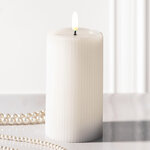 Светодиодная свеча с имитацией пламени Мокколо 13 см белая, с пультом