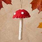 Елочная игрушка Гриб Мухомор из Сказочной Чащи 14 см, текстиль