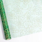 Ткань для декорирования Ажурные Пуансеттии 35*200 см таинственный зелёный