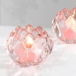 Стеклянный подсвечник для чайной свечи Артишок - Alcamo 8 см