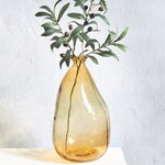 Стеклянная ваза-бутылка Олеа 36 см горчичная