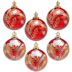 Елочные шары Rosso Prezioso 10 см, стекло, 6 шт