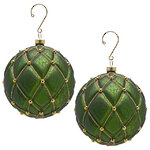 Елочные шары Opera Reale 10 см зеленые, 4 шт