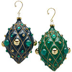 Елочные игрушки Pearl Malachite 15 см, стекло, 4 шт