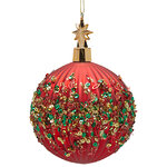 Стеклянный елочный шар Cielo Stellato 10 см красный
