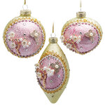 Елочные игрушки Sakura Miniature 8 см розовые, стекло, 6 шт