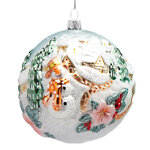 Стеклянный елочный шар Снеговичок Лэнни 11 см