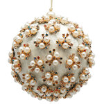 Винтажный елочный шар Velvet Opulence Orb 10 см белый