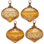 Елочные игрушки Penna in Teverina 10 см янтарные, стекло, 4 шт