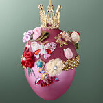 Елочная игрушка Яйцо - Королевская Бабочка 13 см, стекло