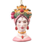 Елочная игрушка Siciliano Dama - Сеньорита Федерика 10 см розовая, подвеска