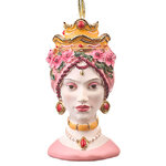 Елочная игрушка Siciliano Dama - Сеньорита Джулли 10 см розовая, подвеска