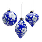 Набор стеклянных елочных игрушек Fleurs Celestes 10 см, 6 шт