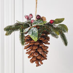 Подвесная композиция Ягоды в снегу с шишкой 25 см