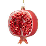 Стеклянная елочная игрушка Гранат Melograno Maturo 8 см, подвеска