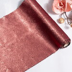 Ткань для декора Божоле 25*125 см с двусторонними пайетками коралловая