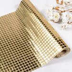 Ткань для декора Bonnie с квадратными пайетками 28*200 см золотая