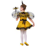 Карнавальный костюм Пчелка с блестками, рост 104 см