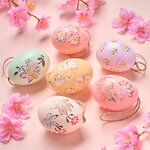 Подвесные украшения Яйца Солнечная Пасха 6 см, 6 шт, натуральные