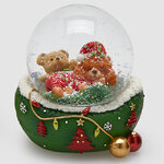 Снежный шар Woolsington - Щенок Бакси с медвежонком 9 см