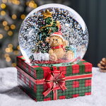Музыкальный снежный шар Подарок для медвежонка 20 см