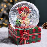 Музыкальный снежный шар Подарки для медвежонка 20 см