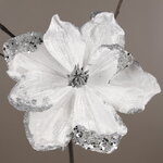 Искусственный цветок Магнолия Vercelli Bianca 23 см, клипса