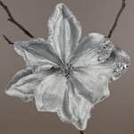 Искусственный цветок Магнолия Vercelli Argento 23 см, клипса