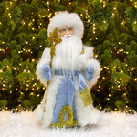 Фигура Дед Мороз - Хозяин Зимы в голубой шубе 50 см