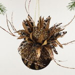 Винтажный елочный шар Girasole Marrone 10 см